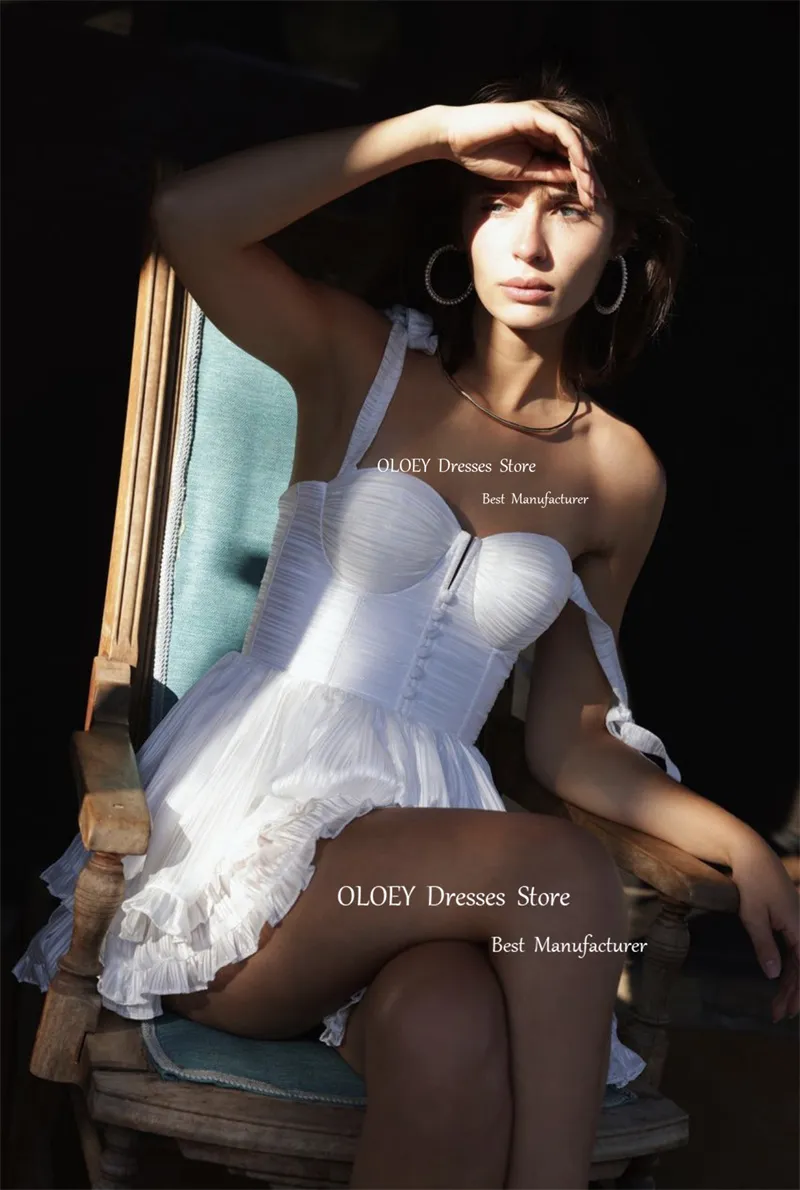 White Beach Short Cocktail Dress with Adjustable Straps and Buttons Silk  Tiered Mini Dress for Wedding and Prom from Dhgate Dancewear & Accessories  - price 147.46