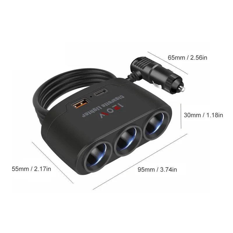 double cigarette charger BESTEK 150W 2-Socket Car Lighter Splitter Power Adapter DC Outlet Car Dual 2.4A USB with 26 Inches Cord for Cellphone GPS Dash Cam : Automotive It can be used for charging of electronic products such as Apple mobile phones Scosche - 12W USB Adapter