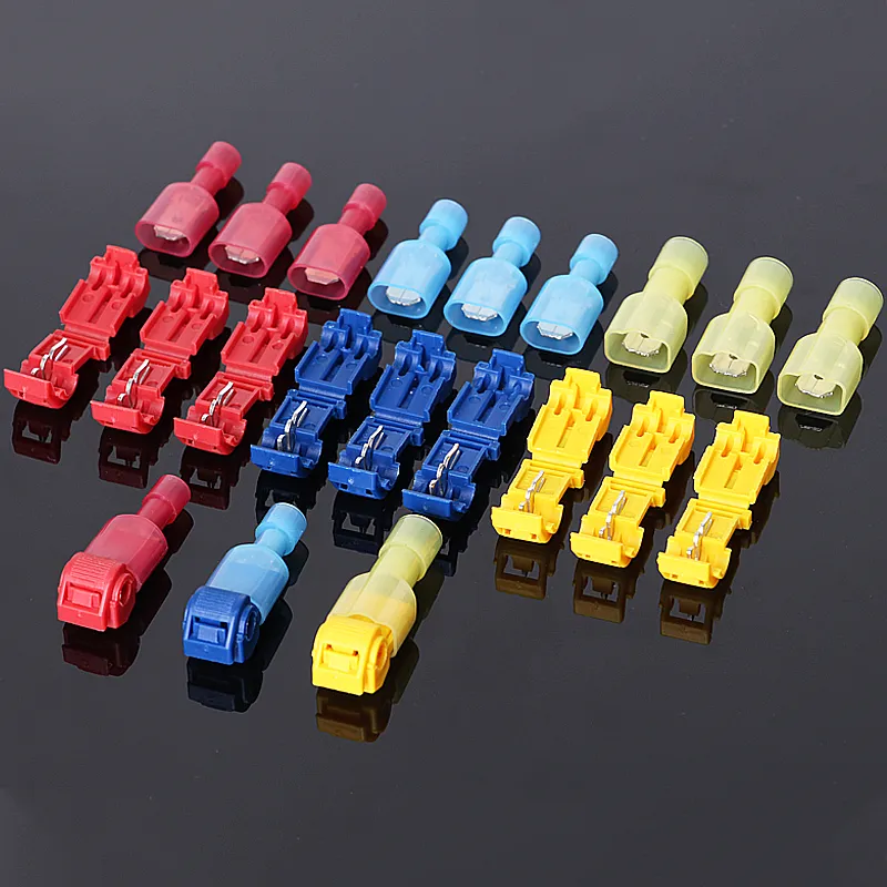 50Pcs Quick Splice Electrical Connectors - Lock Wire Cable Terminals - Crimp Splice Kit