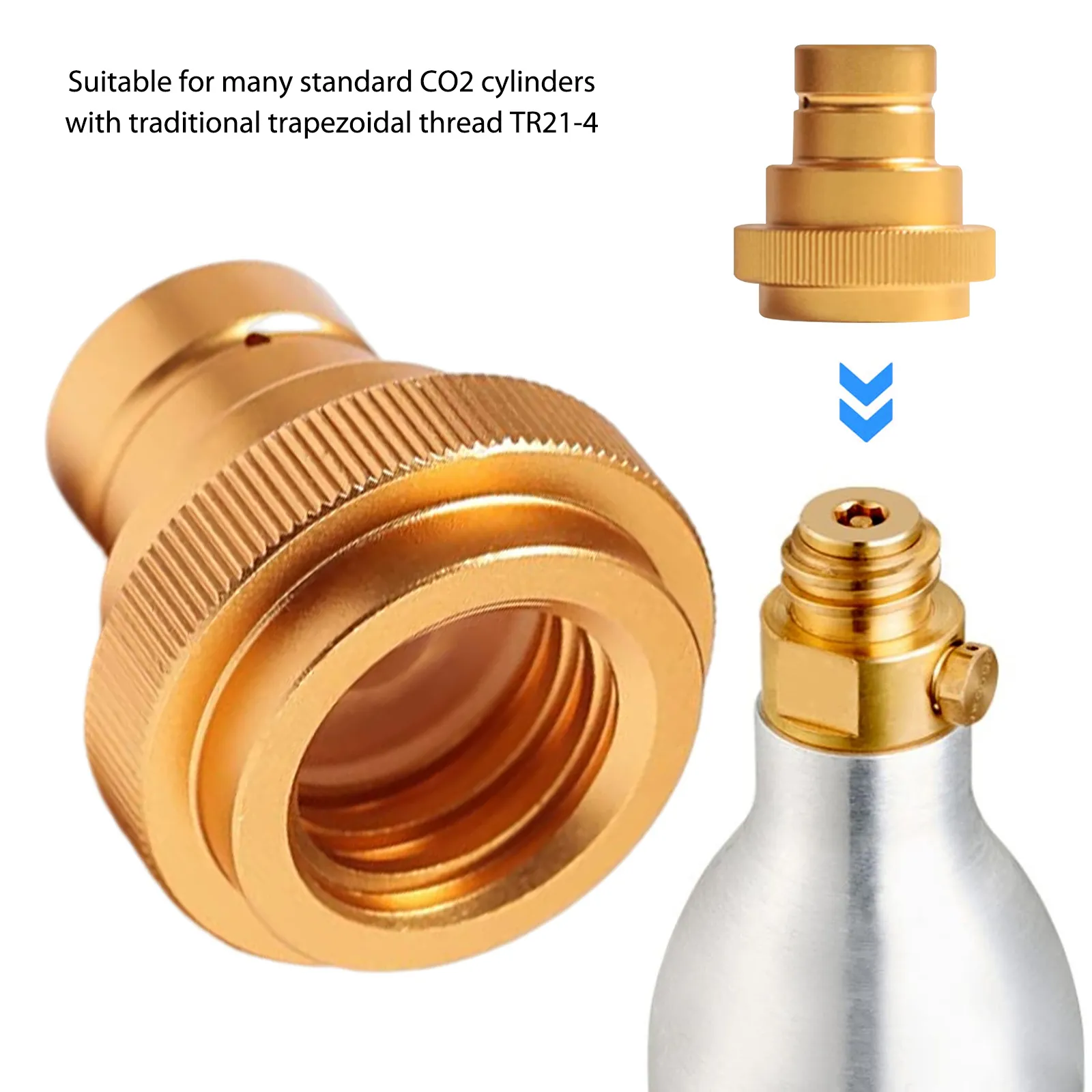 CO₂ Quick-Adapter Für Wassersprudler – Kompatibel Mit DUO, Terra, Art, Für 60L TR21-4 Flaschen