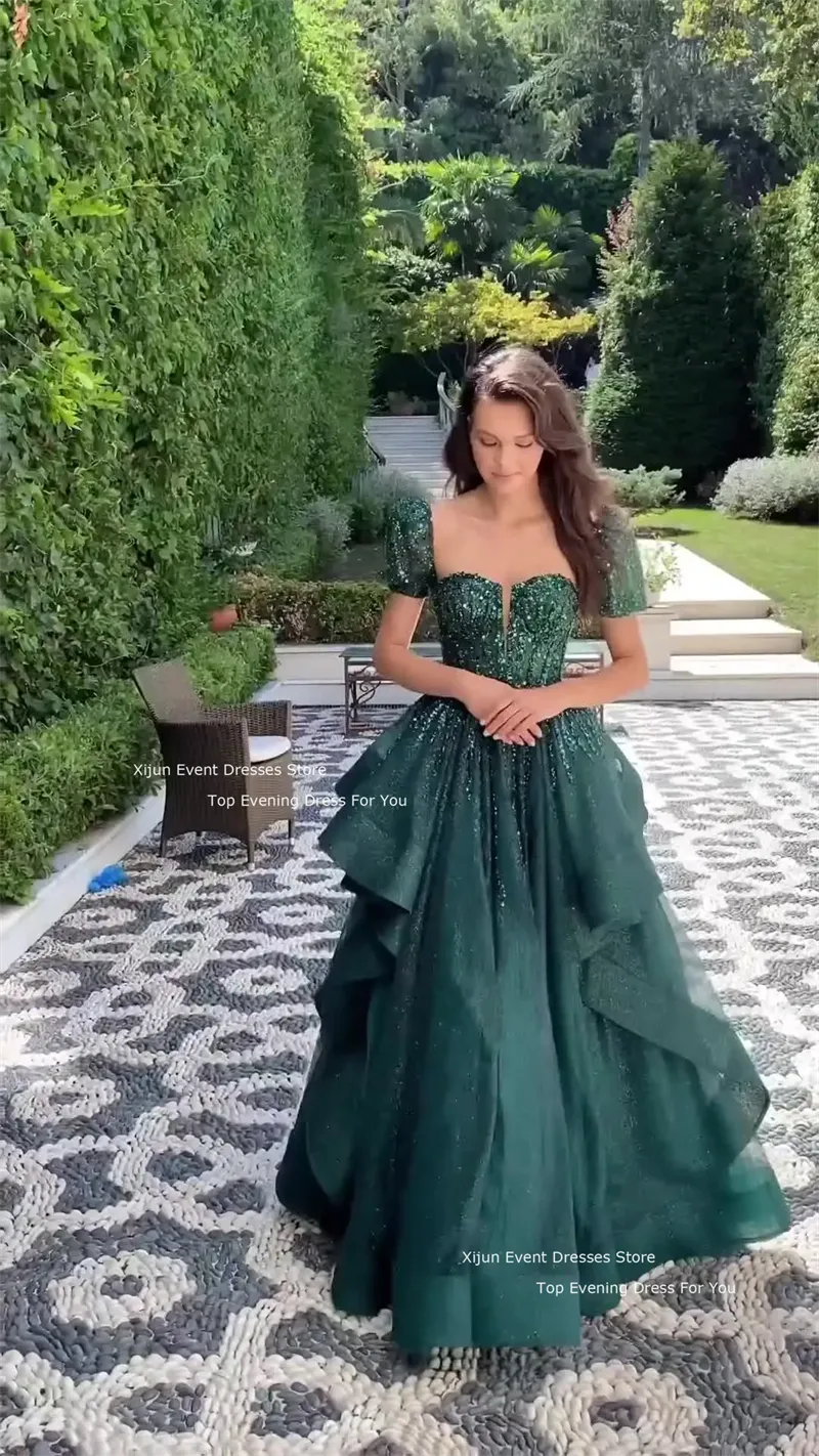 Green A-Line Floor-Length Wedding Dress with Sequined Beads and Floral Print,  Sweep Train, Customized Fit from Dhgate Empire Wedding Dresses - price  197.65