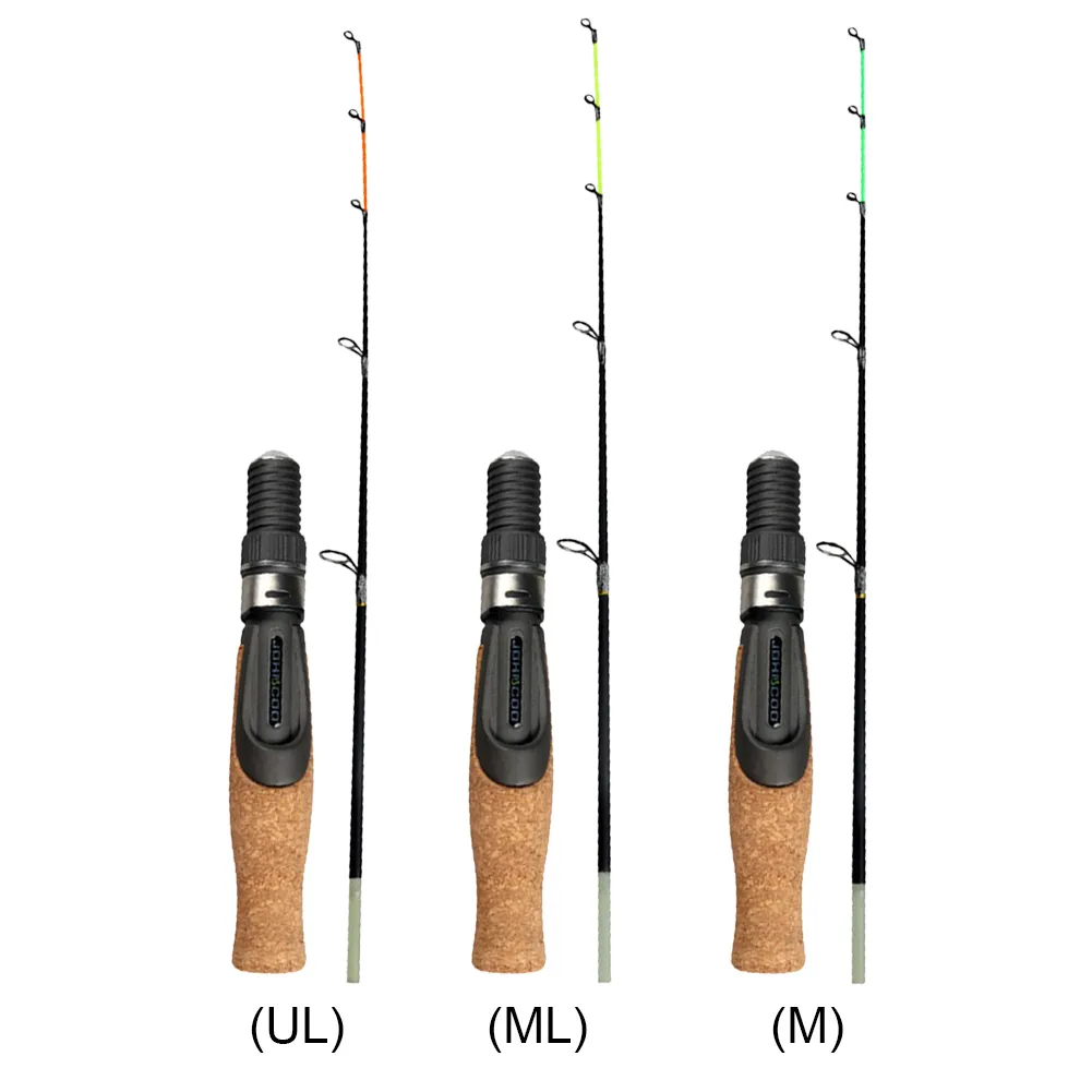 Portable High Visibility Ice Fishing Rod with Wood Handle, Tip
