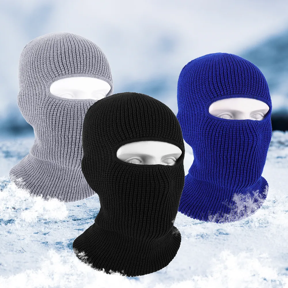 Winter Wool Knit Full-Face Mask: Windproof, Cold-proof