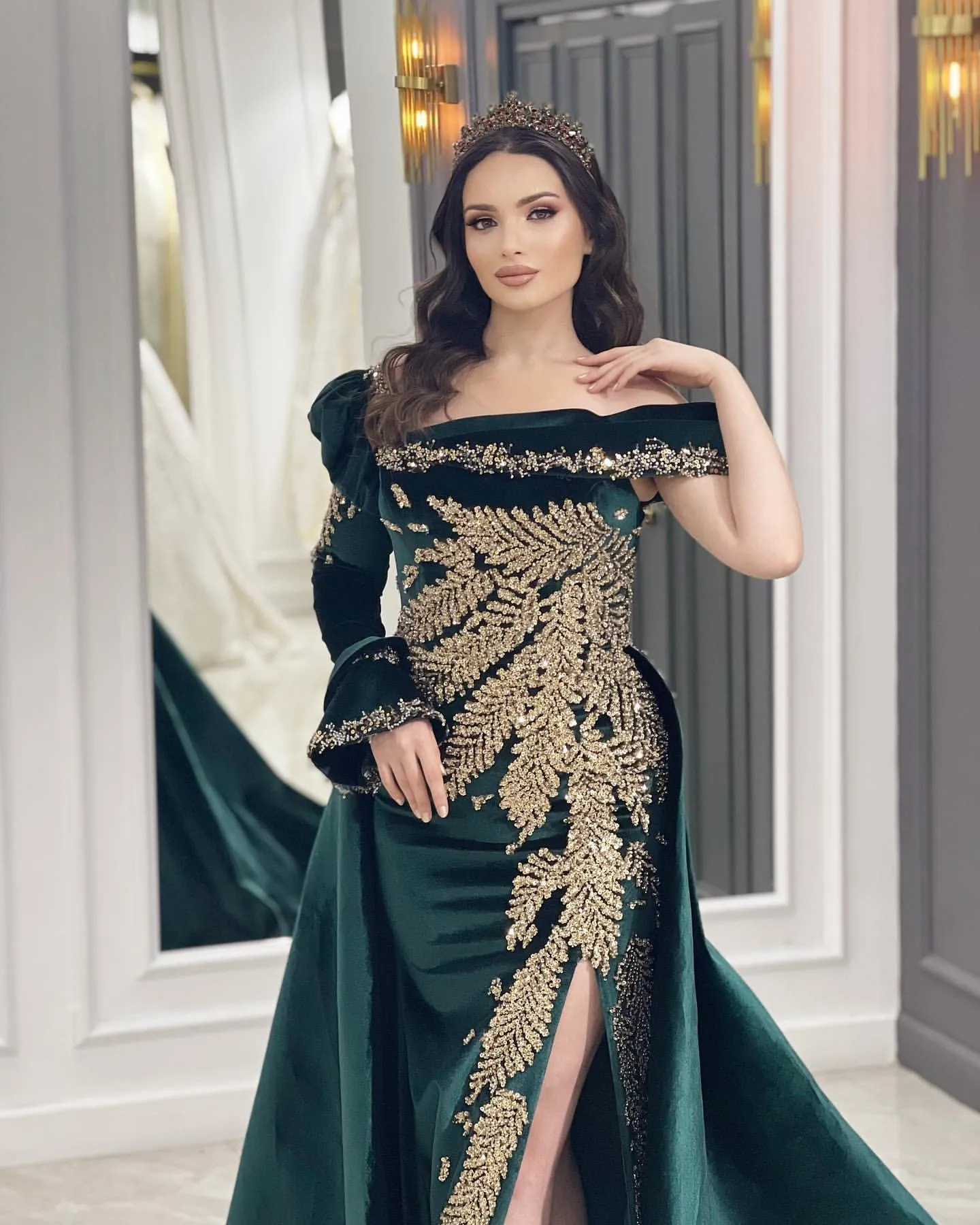 Off shoulder one sleeve dress sales