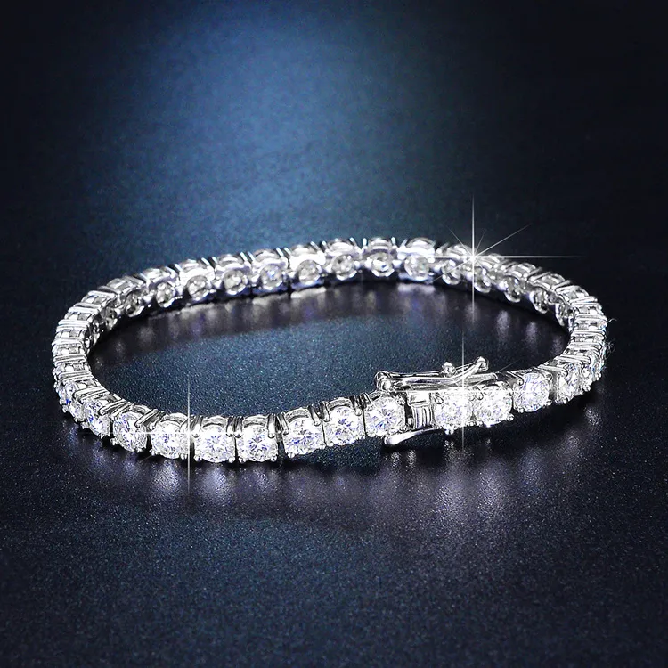 DHgate Exquisite S925 Four Claw Simulated Diamond Bracelet Perfect for Valentines Birthdays and More Jewelry