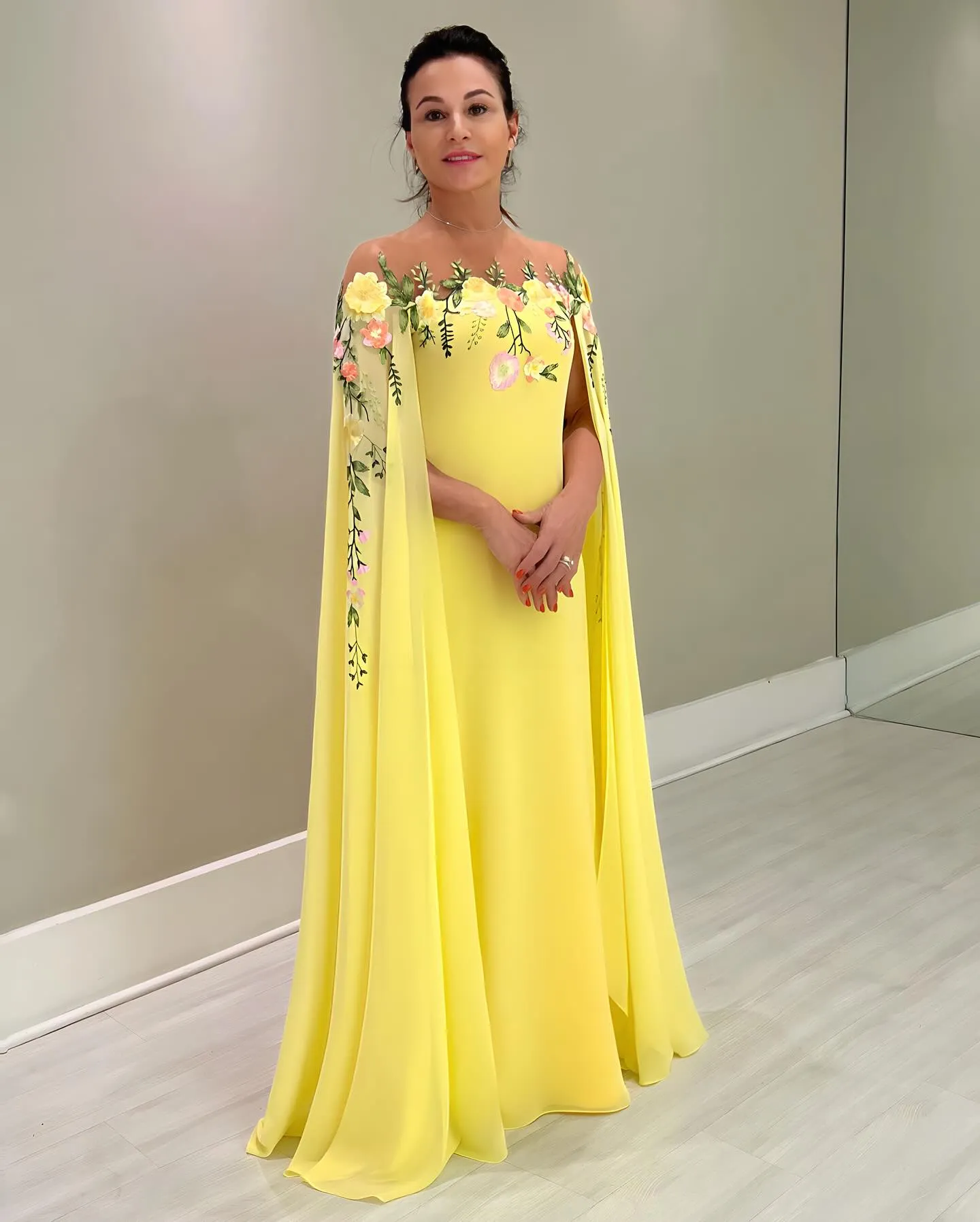 Yellow mother of the bride outfits hot sale
