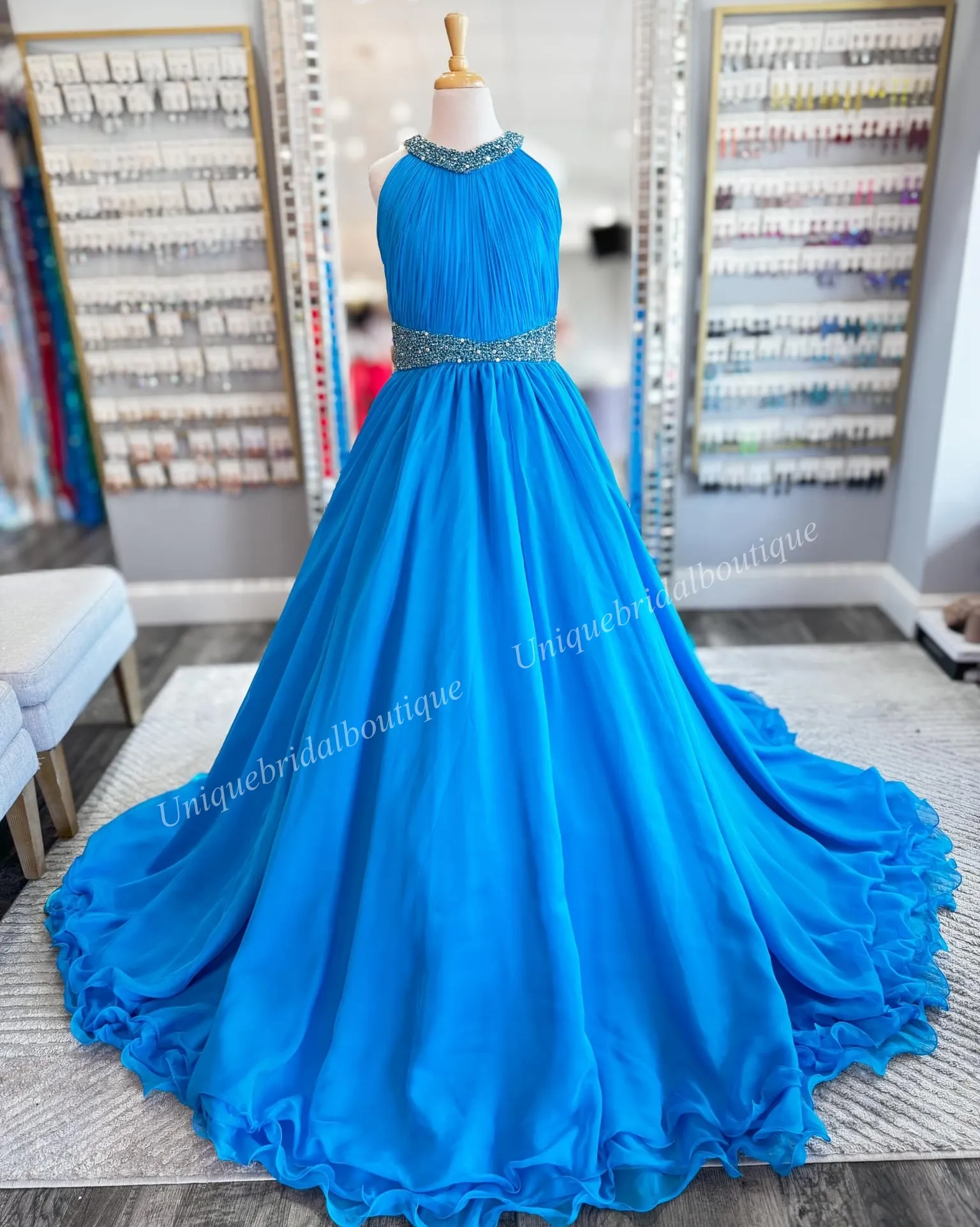 Blue color long frock 2025