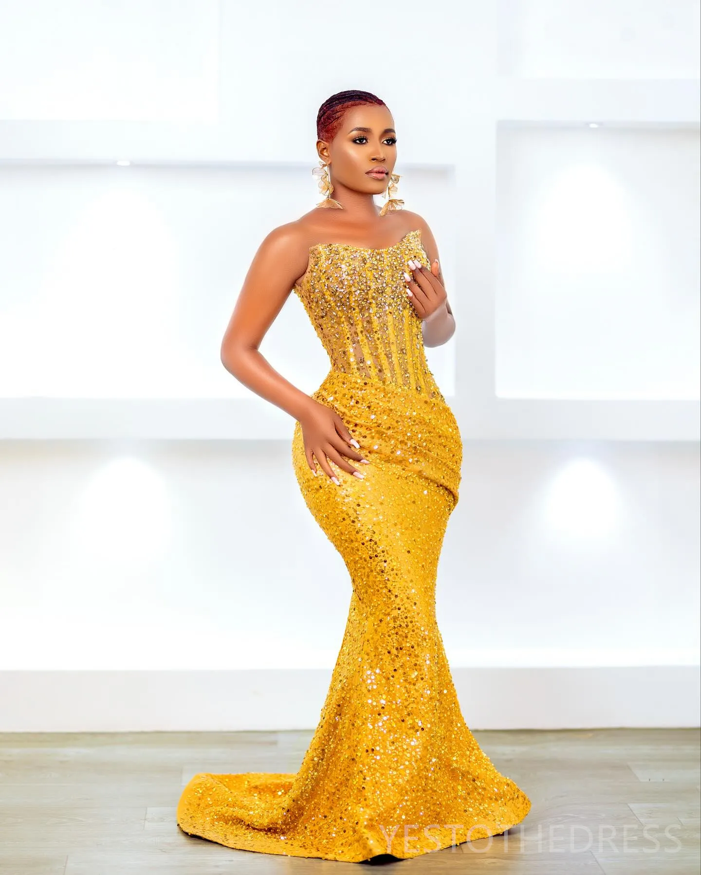 gold birthday dresses for women 2024 Gold Prom Dresses For Black Women Promdress... From Yestothedress,  $136.14