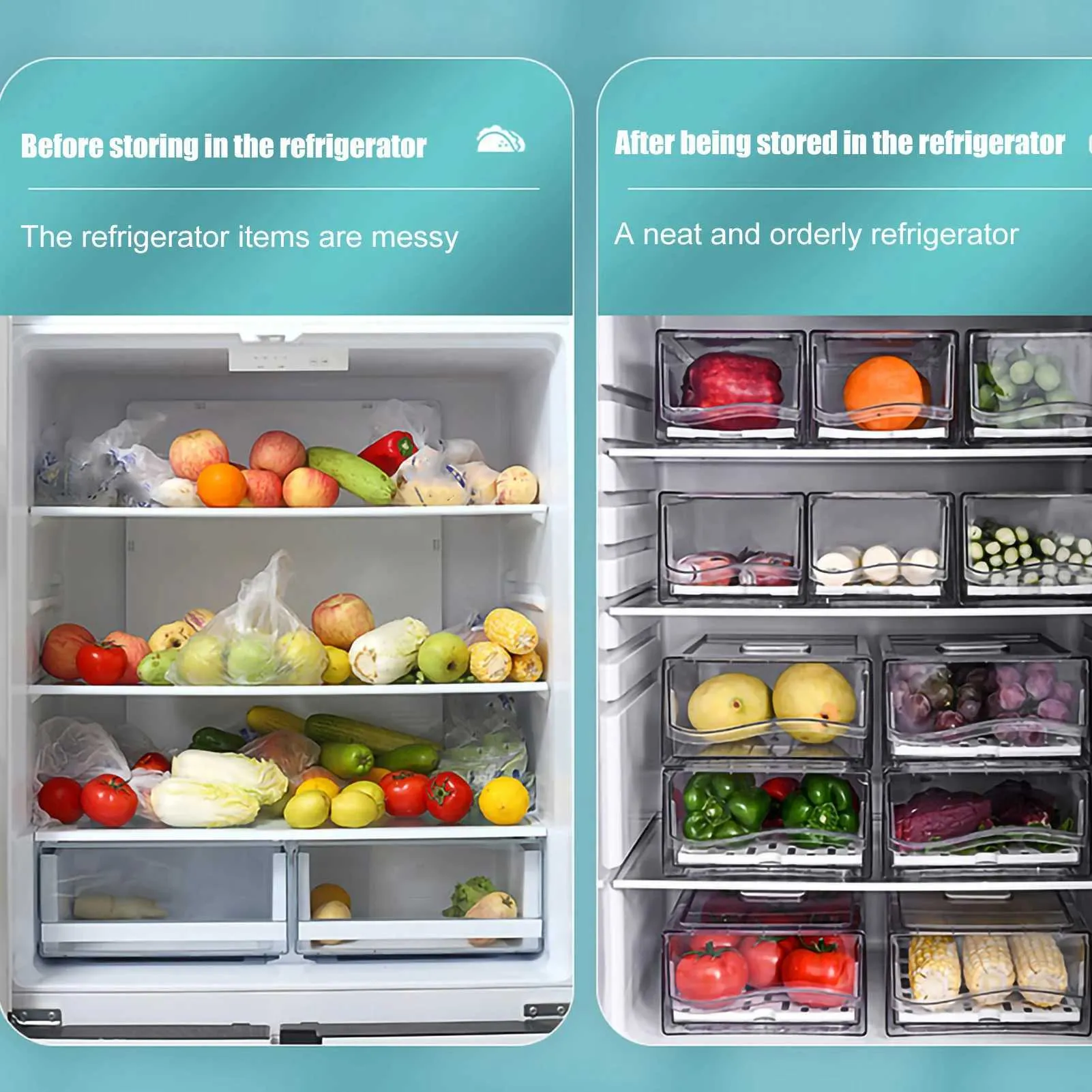 Refigant Box Food Grade Stackable Storage Box For Fresh Eggs And Meat Kitchen ...