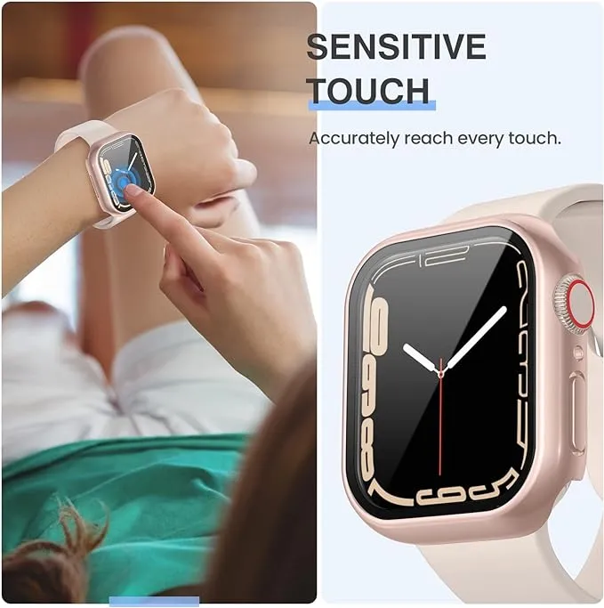 Full Protection IWatch Case With GLASS Screen Protector For Apple Iwatch Series 7 6 5 4 3 2 1 Full Coverage PC Hard Bumper In 38mm 45mm Sizes From Spartan 0.47 DHgate.Com