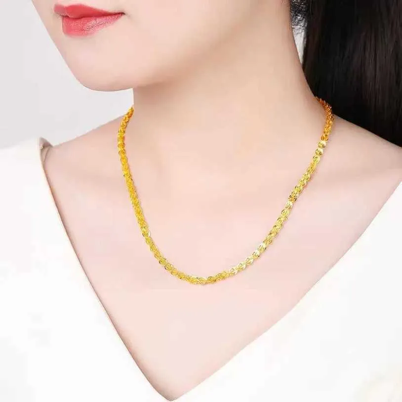 Gold Chain Bracelet Minimalist Feather Bangle Stainless Steel_voghion.com