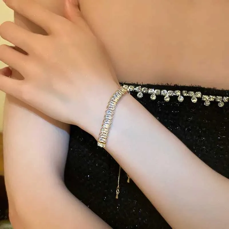 Adjustable Rhinestone Bangle Bracelet With Zircon For Women_voghion.com