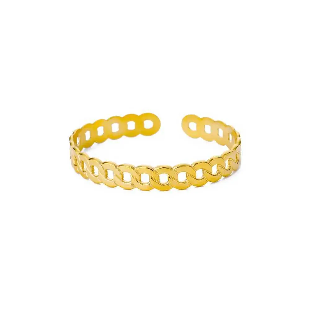 Charm Armbanden Roestvrijstalen Bangle Armband voor Vrouwen Meisjes Vergulde Opening Band Bangles Bruiloft Esthetiek_voghion.com