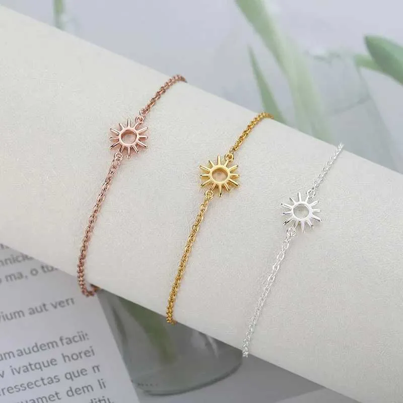 Bangle Sun Hollow Bracelet For Women Stainle Steel Hand Chain Vintage Suower Anklet Boho Foot Jewelry Gift_voghion.com
