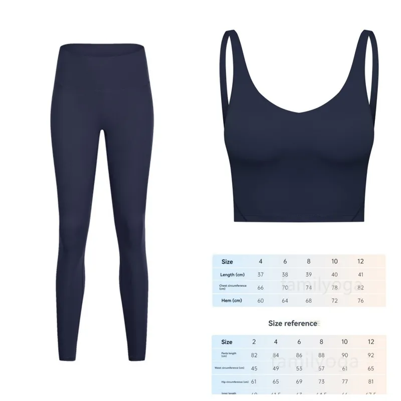 Yoga Align Naked Feel Women's Set High Waist Fitness Align Leggings And