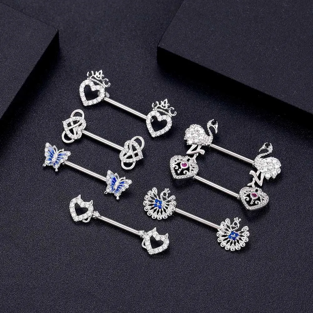 DHgate Owl Dolphin Peacock Nipple Rings Surgical Steel Crystal Shield Covers for Womens Sexy Piercing Jewelry Jewelry
