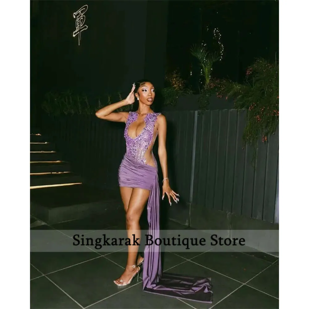 Lavender beaded dress top