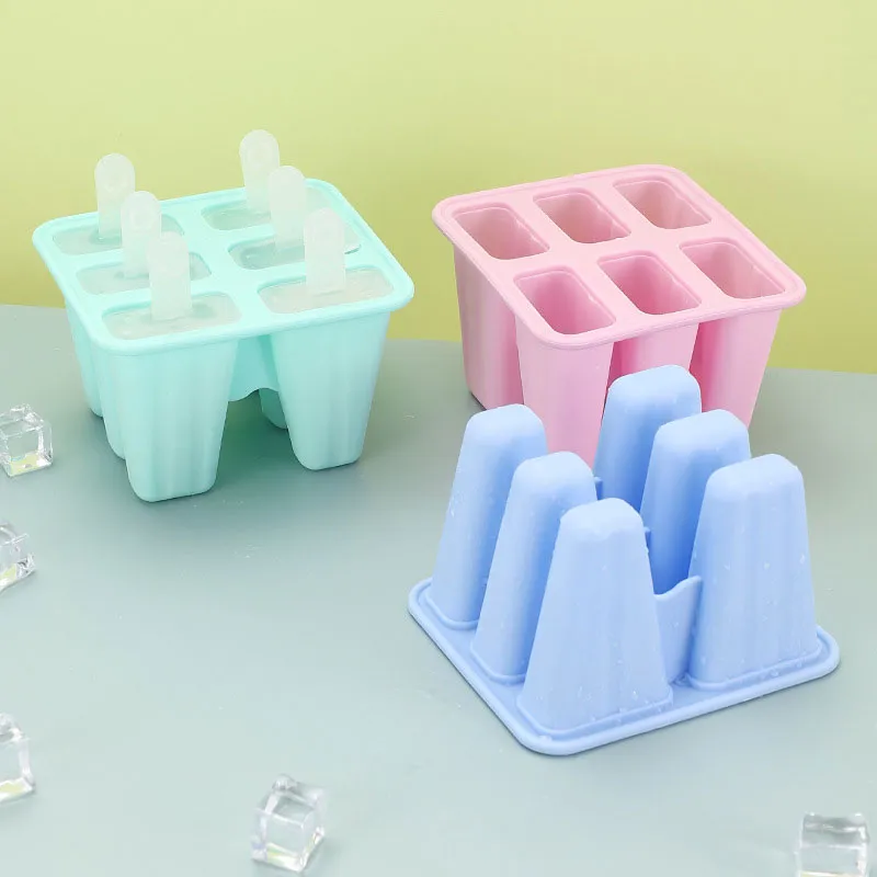 Moules à Popsicle en Silicone à 6 Trous, Moule à Crème Glacée