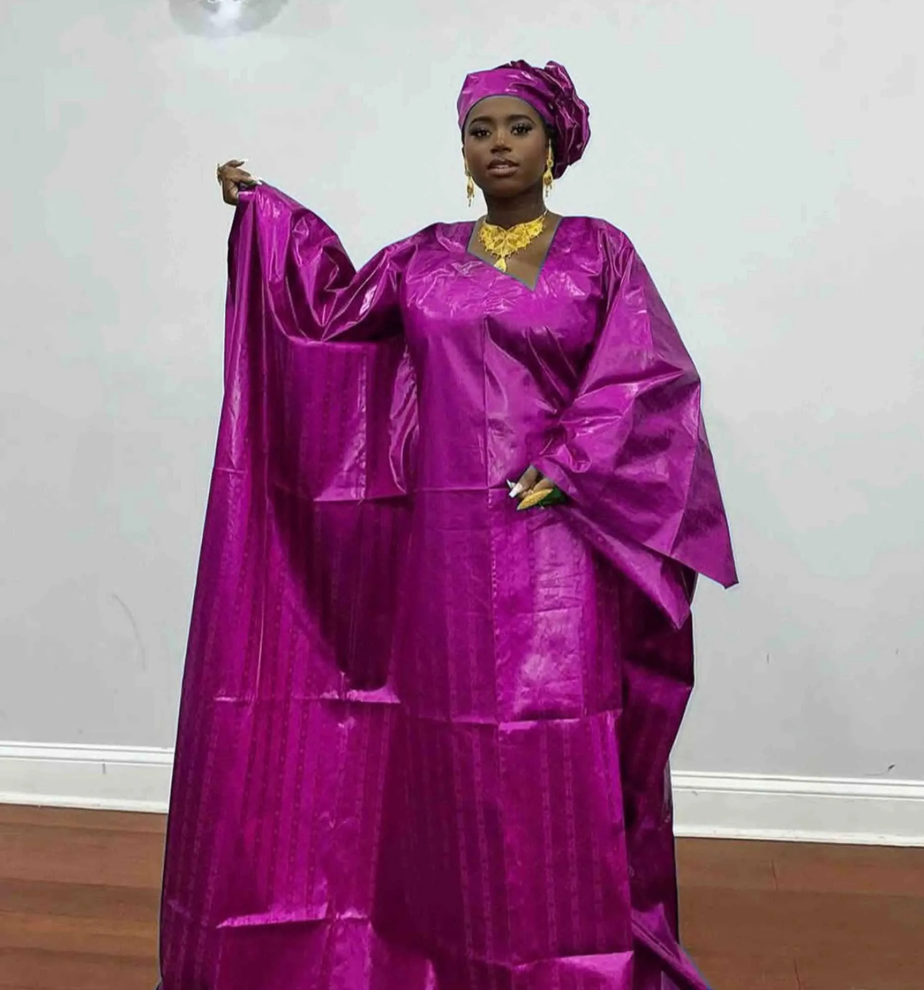 Ethnic African Clothing Dashiki Loose Fitting Dress with Headwear in Purple  Free Size from Dhgate Ethnic Clothing - price 34.77