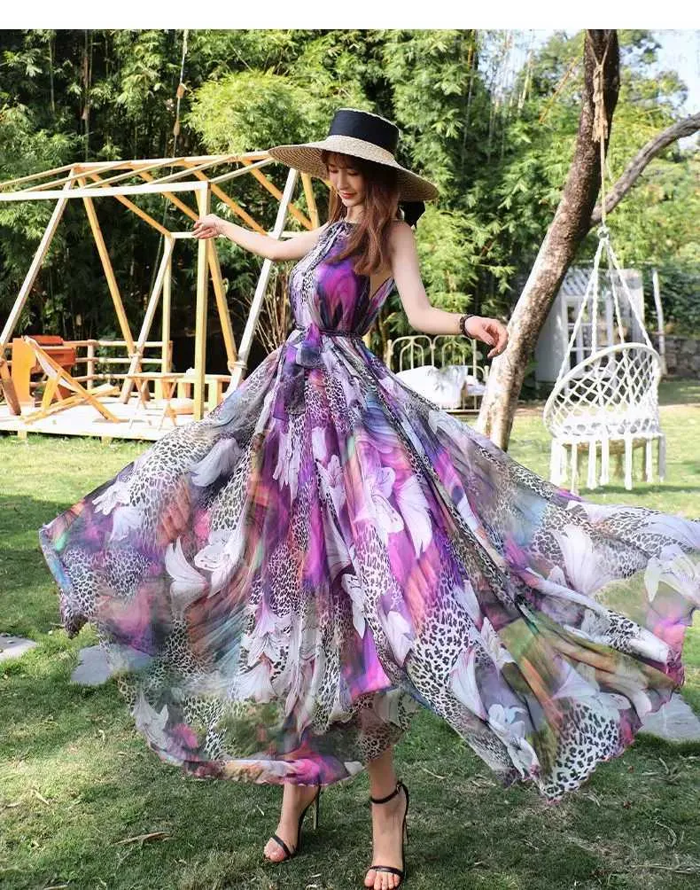 クラシック DHgate.com:Sexy Floral Sleeveless Dress: Maxi Summer Clothing