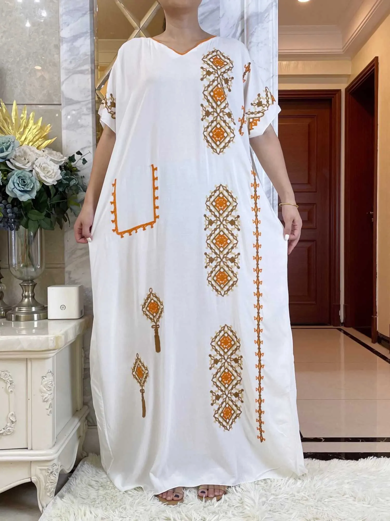chinese dress ladies Tie dye bleach maxi dress