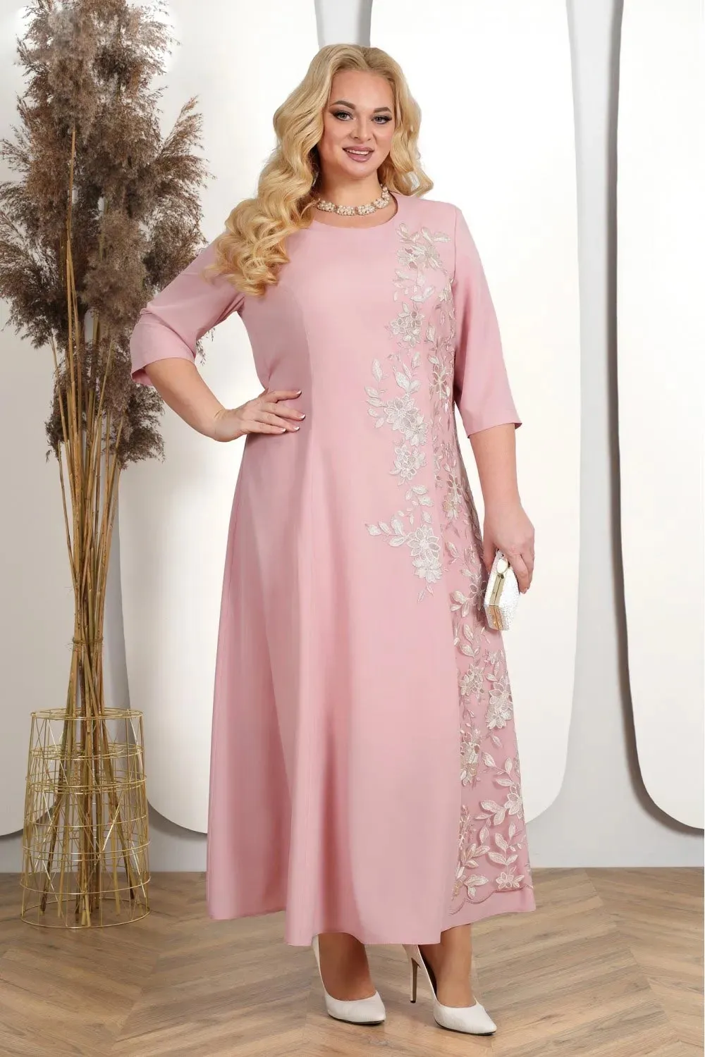 Lace Mother of the Bride Dress with Appliqued Chiffon, 3/4 Long Capped  Sleeves, High Collar, Ankle Length Sheath Silhouette from Dhgate Mother's  Dresses - price 251.08