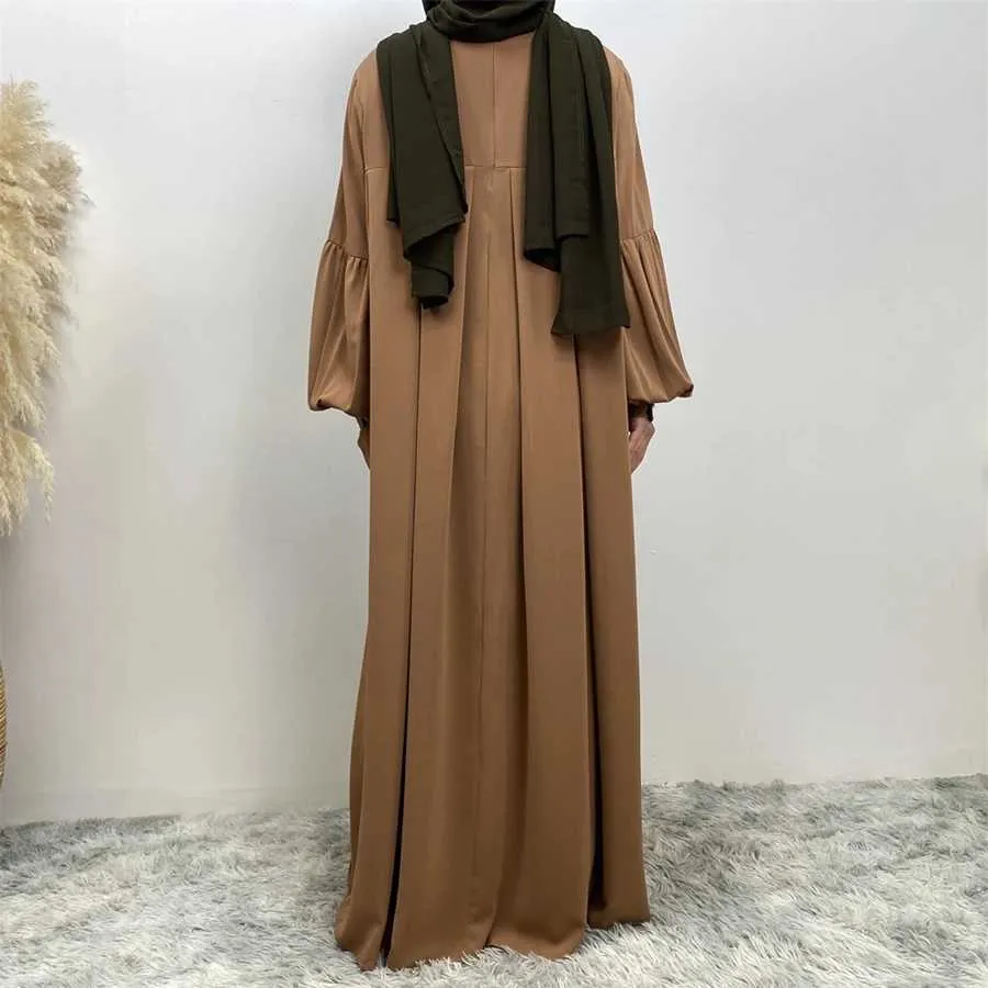 brown abaya dress Embroidered Long Sleeve Kaftan Abaya - Premium Modest Wear