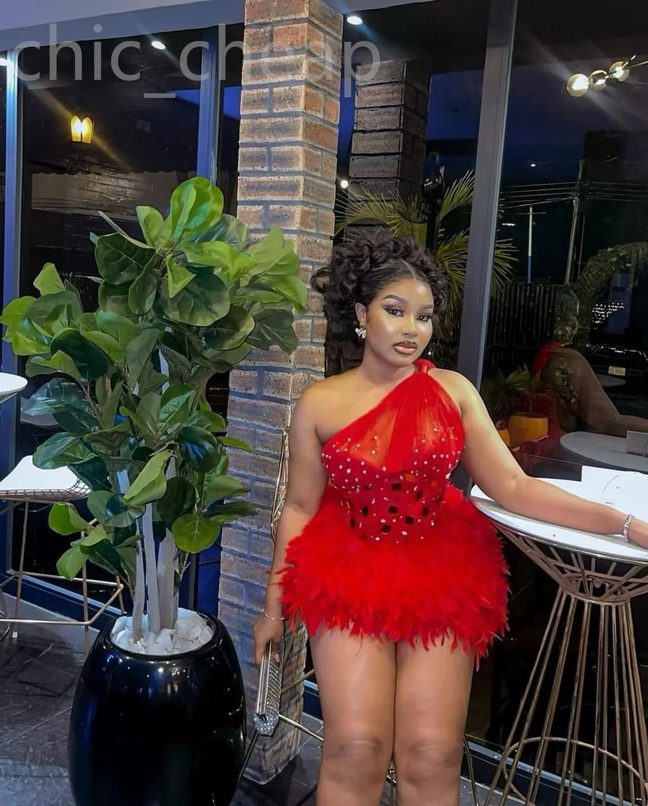 2024 Red Beaded Feather Ball Gown Graduation Dress For Homecoming Prom And Cocktail Parties From Chic cheap 138.86 DHgate.Com
