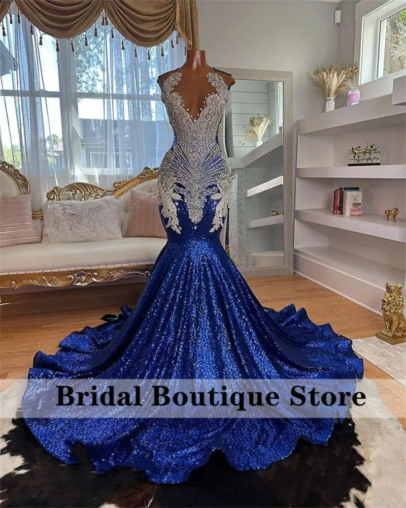 本当に信頼出来る商品 DHgate.com:Sparkly Royal Blue Sequin Crystal Tassel Evening フラメンコ