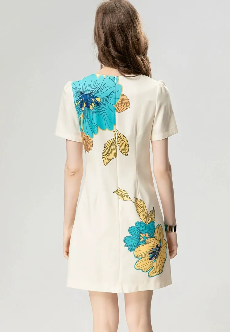 Women s White Crew Neck Sleeveless Above Knee Spring Runway Dress 2024