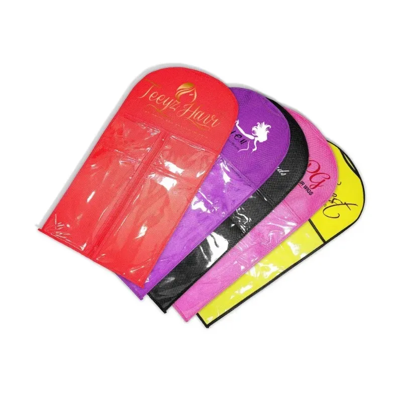 Premium Portable Wig Storage Bag Durable Hanger Case for Human Hair Extensions Ponytails and Clips