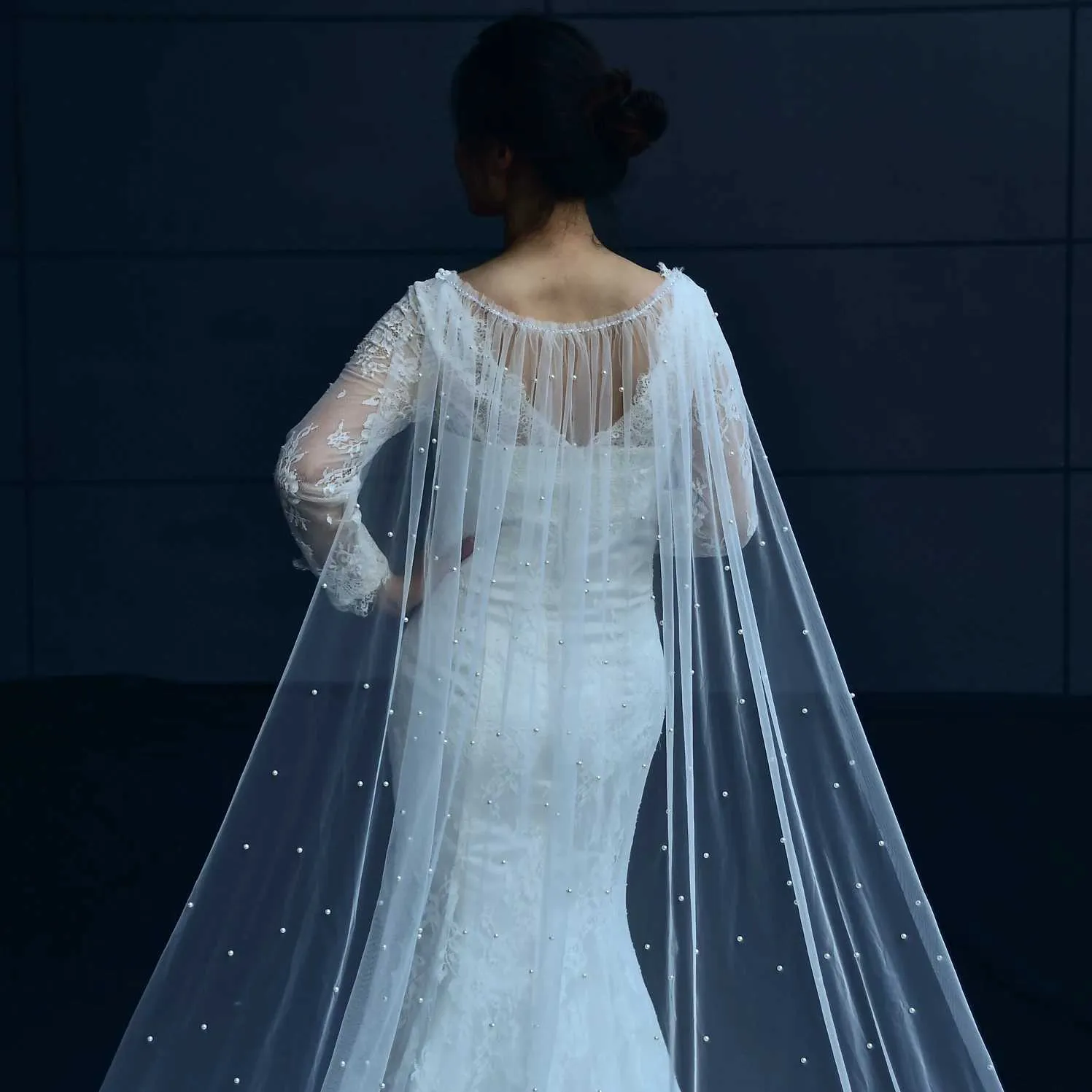 Bijoux de cheveux boléro pour femmes, voile de mariée couvre les épaules pour la mariée, accessoires de mariage, Cape châle, Cape de soirée douce_voghion.com