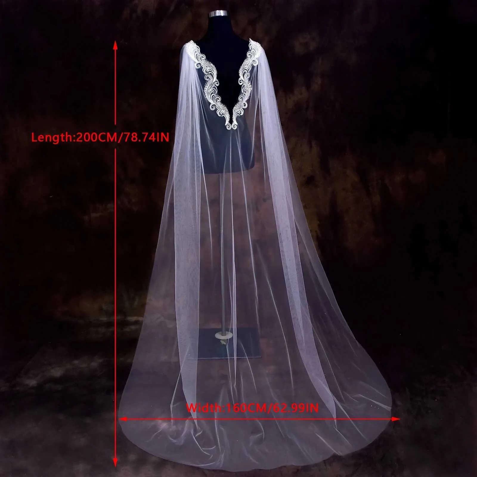 Mantella da sposa con velo lungo cattedrale accessori capelli sposa_voghion.com