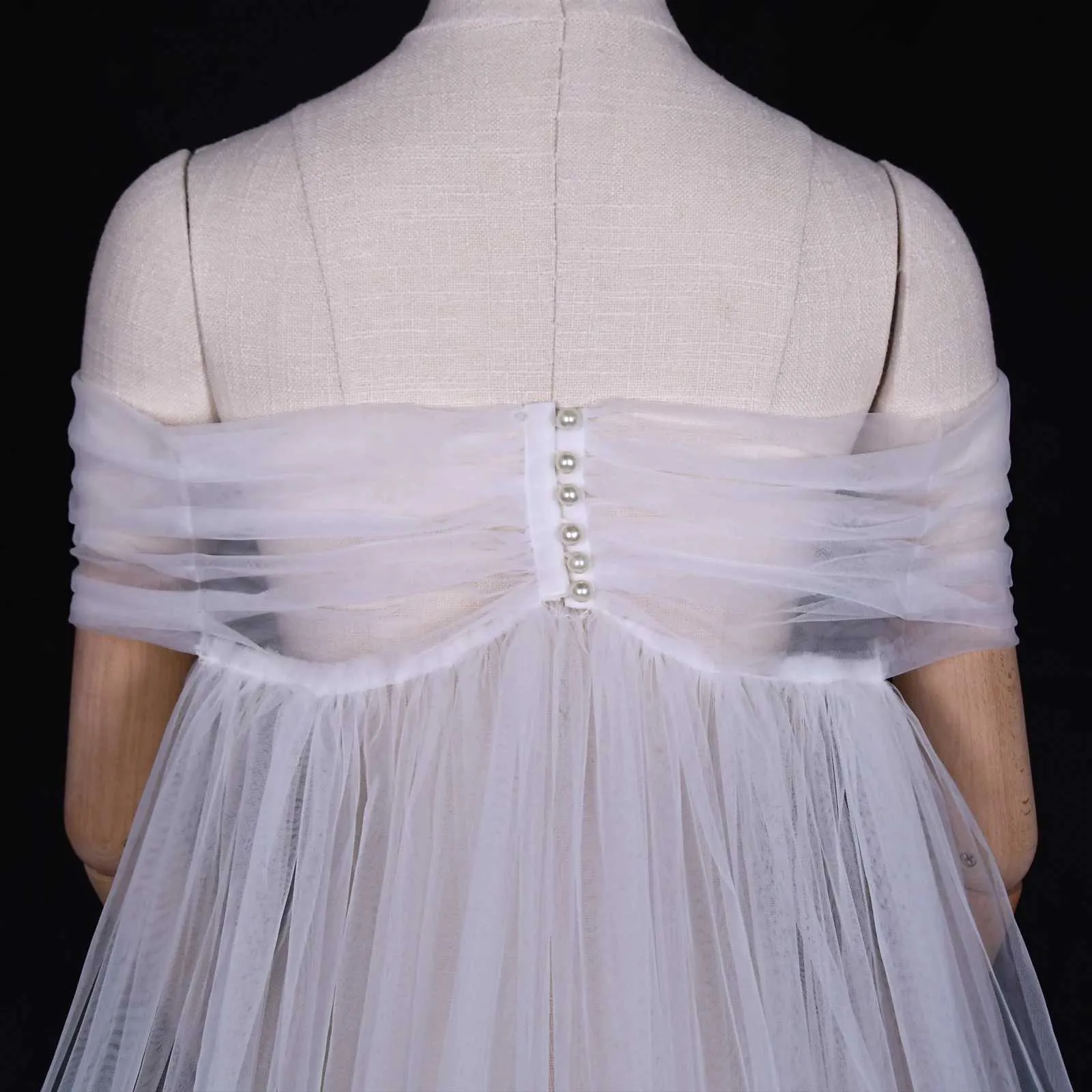 Bijuterii de păr VG87 Catedrală Mireasă Pelerină Voal Bolero Jachetă Femei Plus Size Șal Accesorii Mireasă Palton de Nuntă_voghion.com