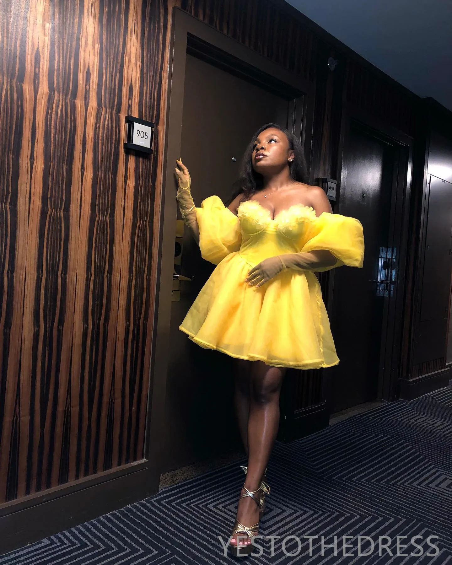 Off Shoulder Yellow Organza Yellow Party Dress With Puffy Beaded Tiered Skirt For Women Perfect For Graduation Birthday Prom And African Black Girls GD006 From Yestothedress 90.42 DHgate.Com