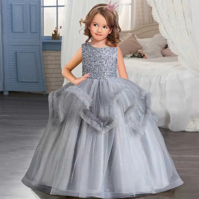 girls dress graduation Floral Prom Dresses,Princess Prom Dress,Girls Party Dress,Graduation Dresses,PD00300, US14 / Skyblue main image 0