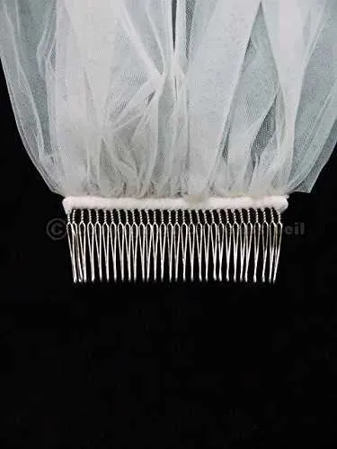 Voile de mariée avec bordure en ruban et perles pour mariage_voghion.com