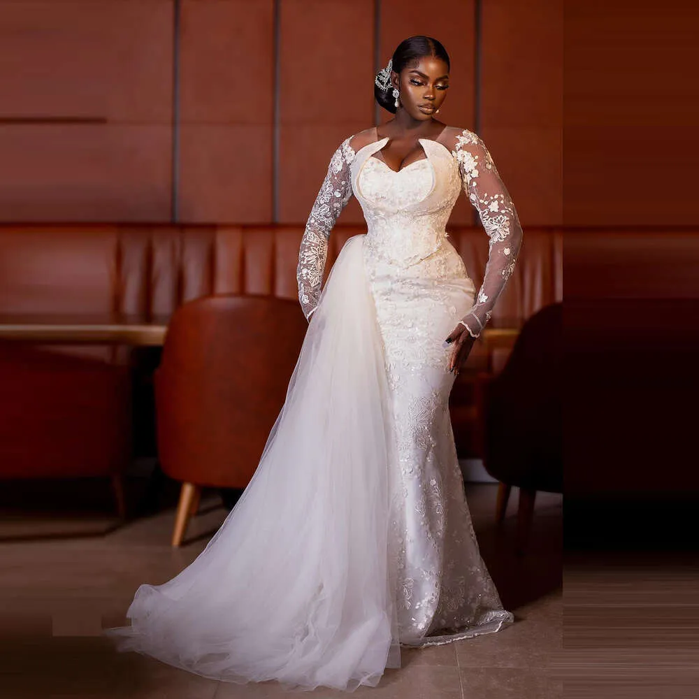African Women Mermaid Wedding Dresses V Neck Lace Bridal Gown With  Appliques \u0026 Sequins, Long Sleeves, Spring Summer Bridal Dress From  Babynice888, $232.76 | DHgate.Com, image size:1000x1000