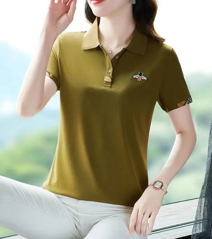 Cotton polo with bee store
