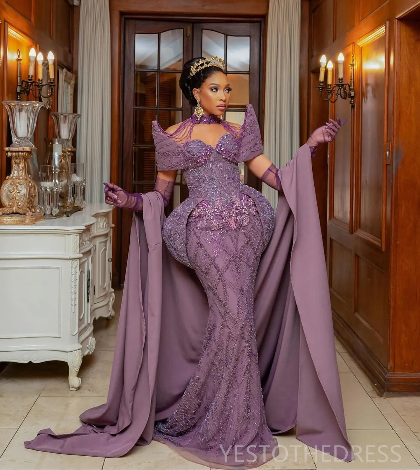 Purple and silver plus size dresses hotsell
