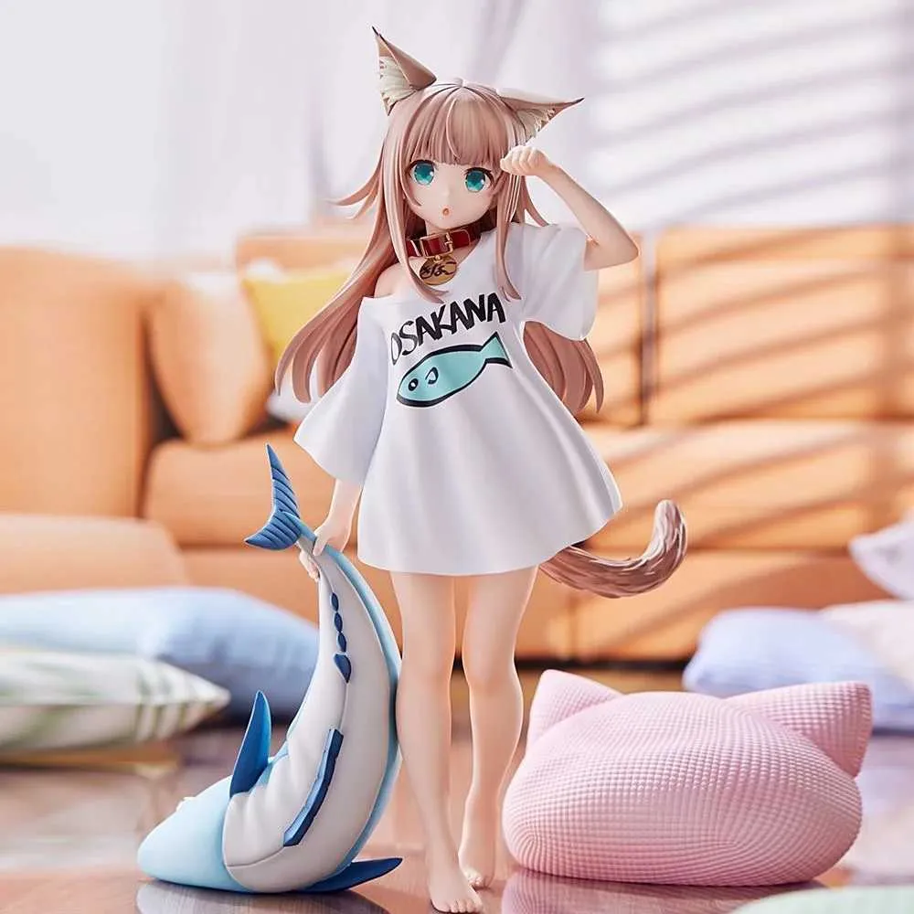 Action Toy Figure 23 cm PVC Resin Rabbit Ear Cat Girl Model Doll