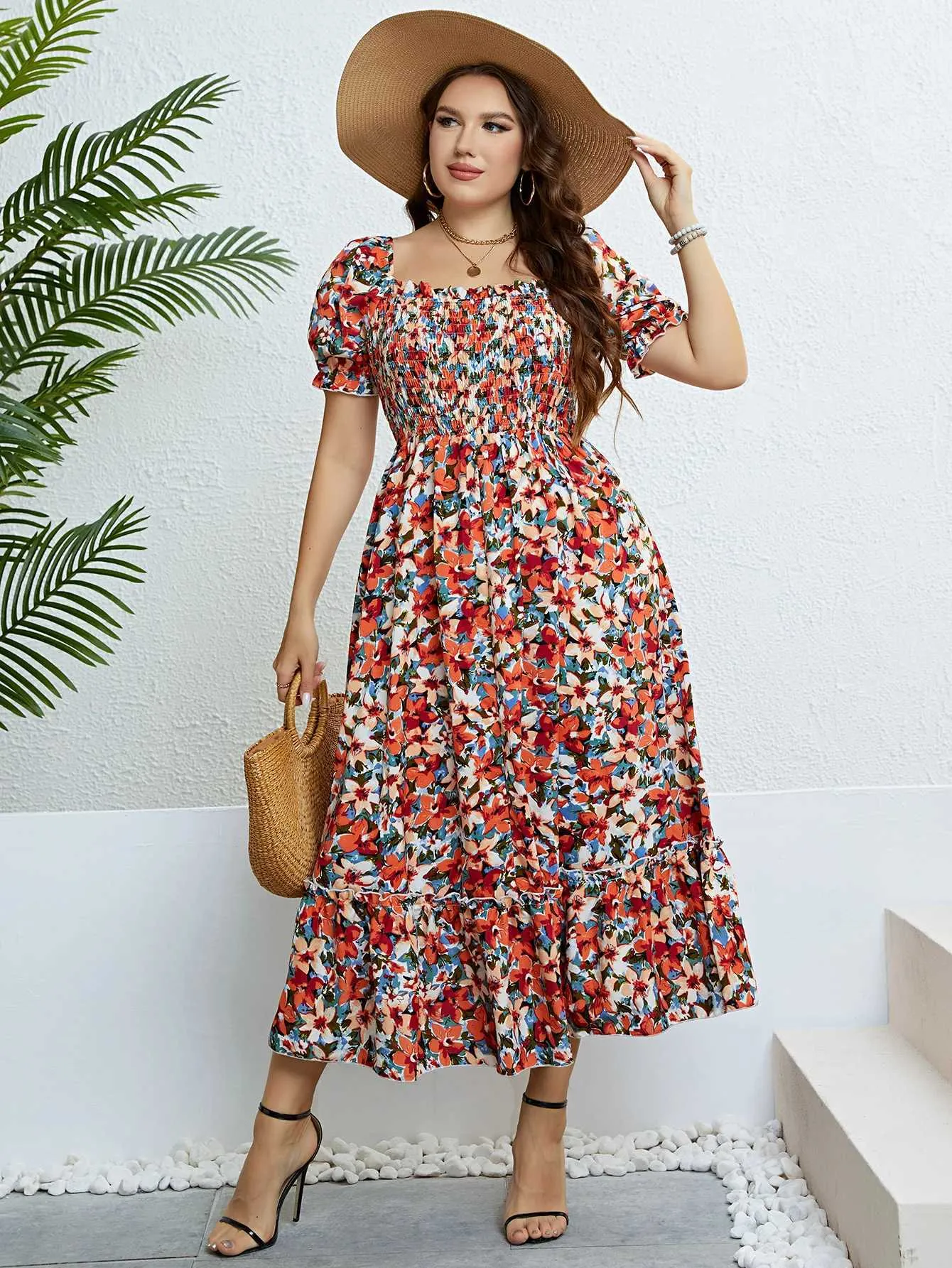 knee length dresses for ladies Blue Plus Size Casual Cotton Linen Dresses For Women Q9043– FantasyLinen main image 1