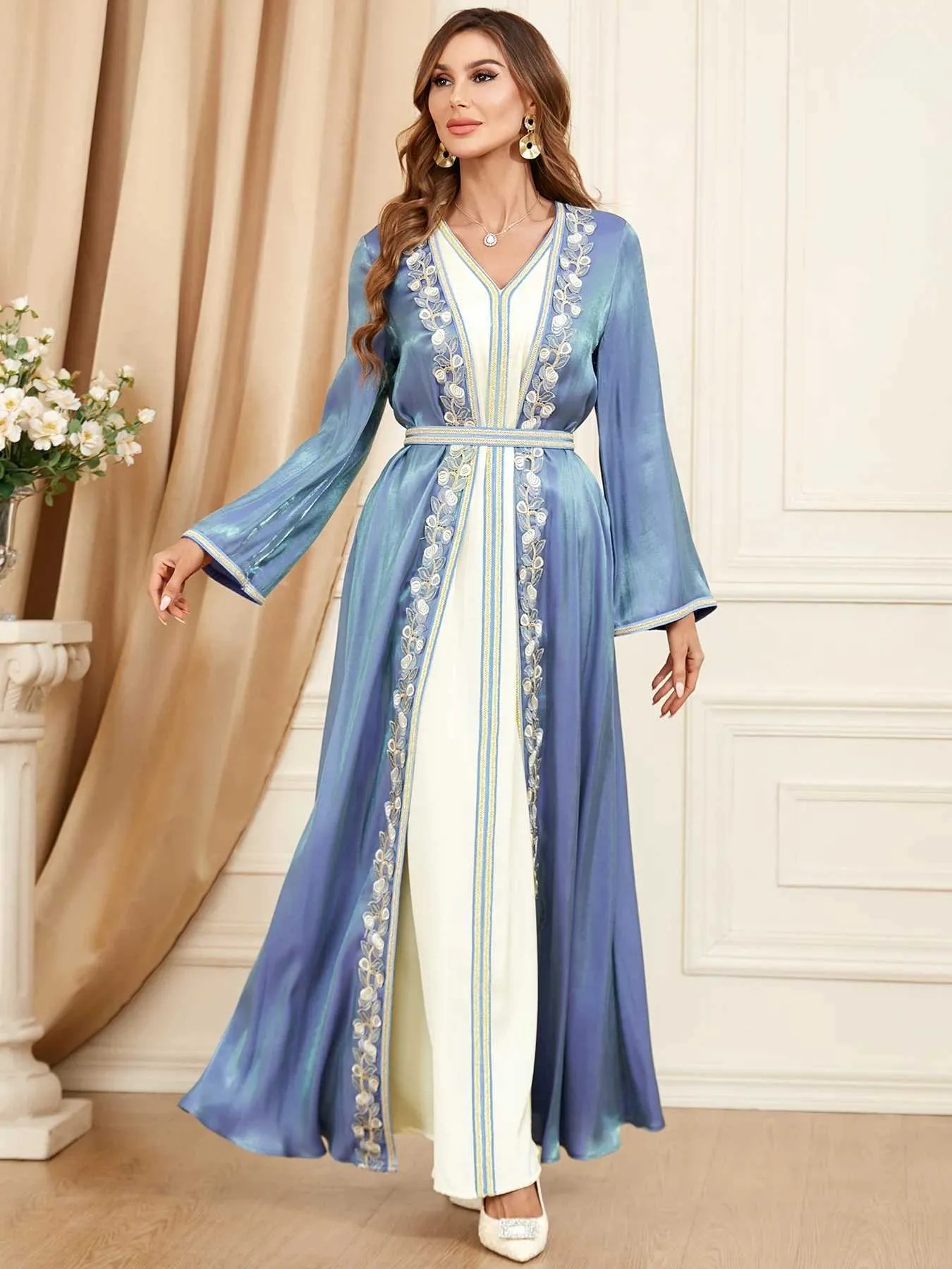 Ethnic Clothing Autumn Elegant V Neck Party Dress for Women Muslim Abaya Set Kimono Morocco Caftan Robe Arabic Dubai Islamic from Dhgate Ethnic Clothing - price 13.69 Ethnic Clothing Autumn Elegant V Neck Party Dress for Women Muslim Abaya Set Kimono Morocco Caftan Robe Arabic Dubai Islamic from Dhgate Ethnic Clothing - price 13.69