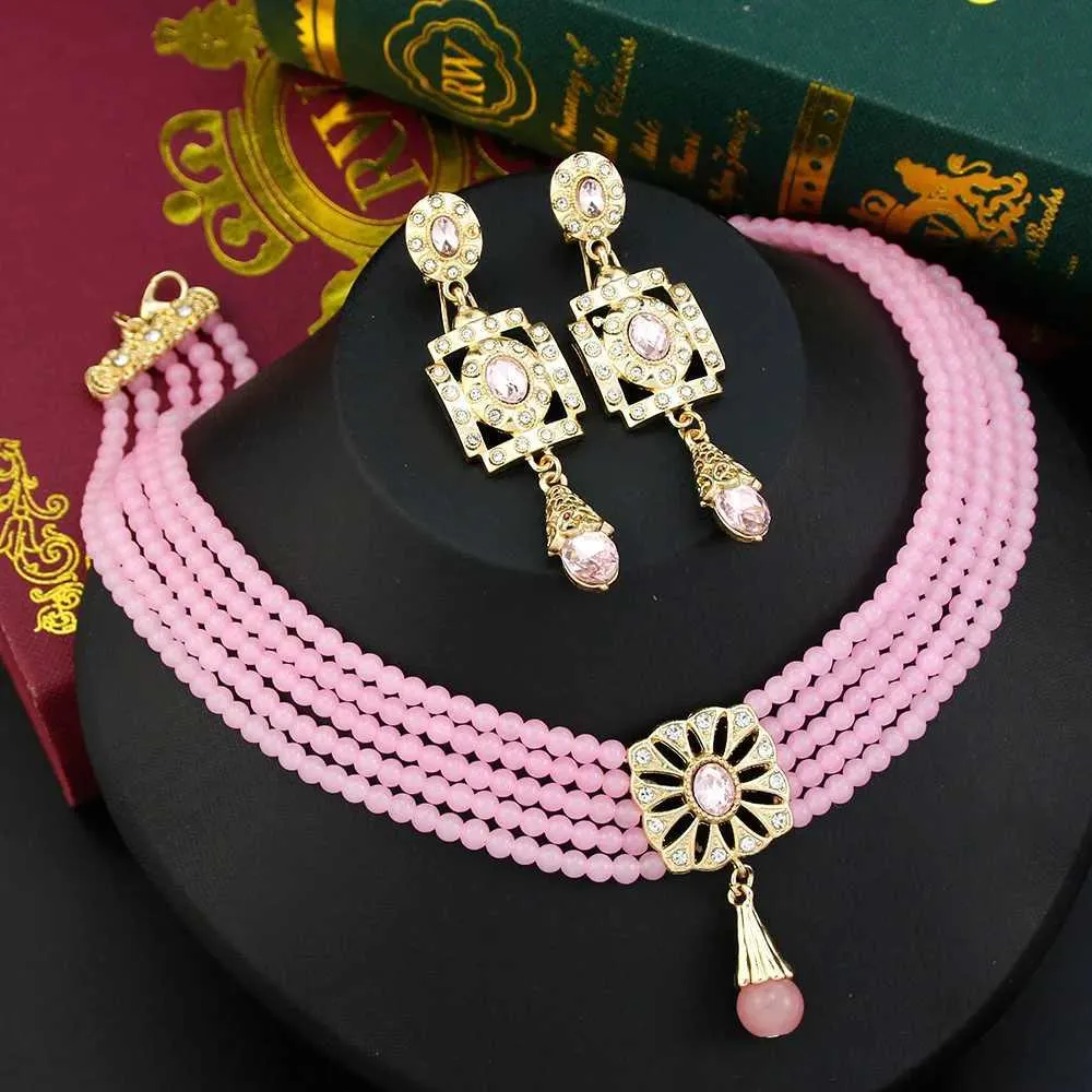 DHgate Moroccan Wedding Jewelry Sets Exquisite Gold Necklace Earring Set for Bridal Elegance Jewelry