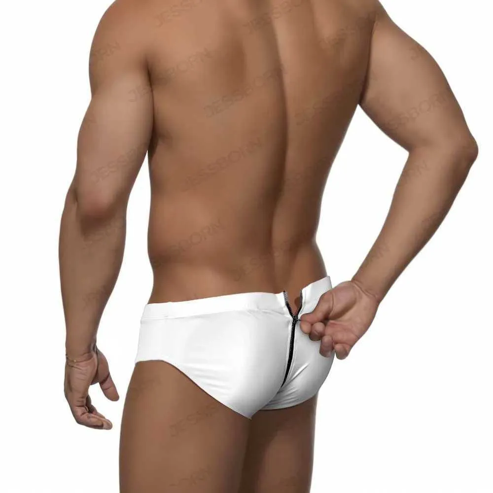 Mens Swimwear Sexy Men Back Zipper Swimwear... From Sumaty, $3.02