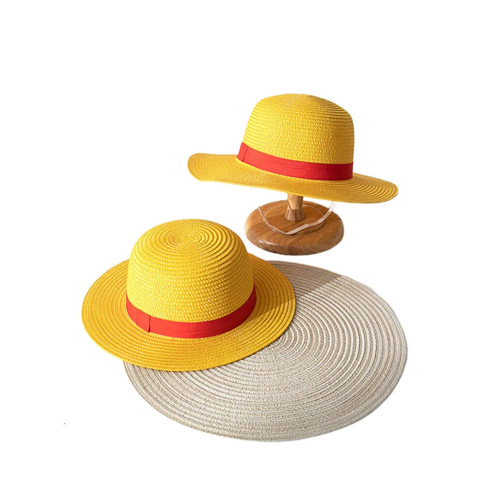 Anime Cosplay Straw Hat Monkey D Luffy Yellow Sun Beach Hat for
