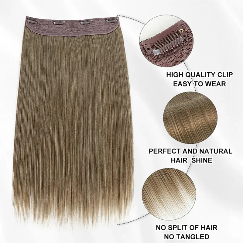 22 Light Blonde Clip In Hair Extension - One Piece Long Straight Ombre ...