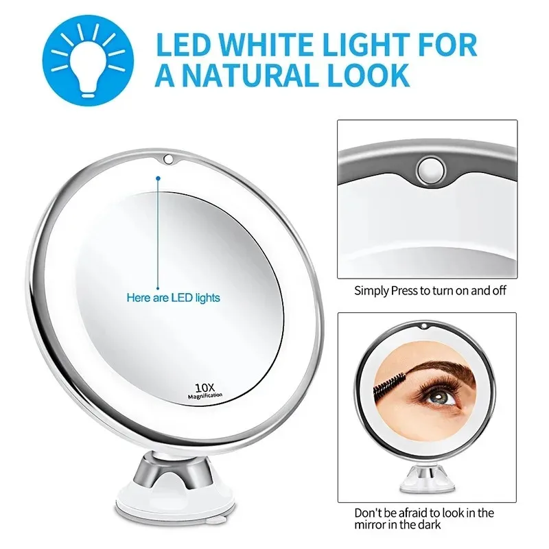 Suction makeup mirror with lights clearance