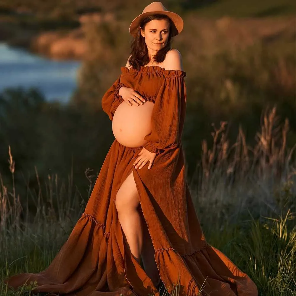 Maternity Linen Cotton Bohemian Ankle-Length Dress with Large Shoulder Skin  Hem for Pregnant Women from Dhgate Maternity Dresses - price 38.74