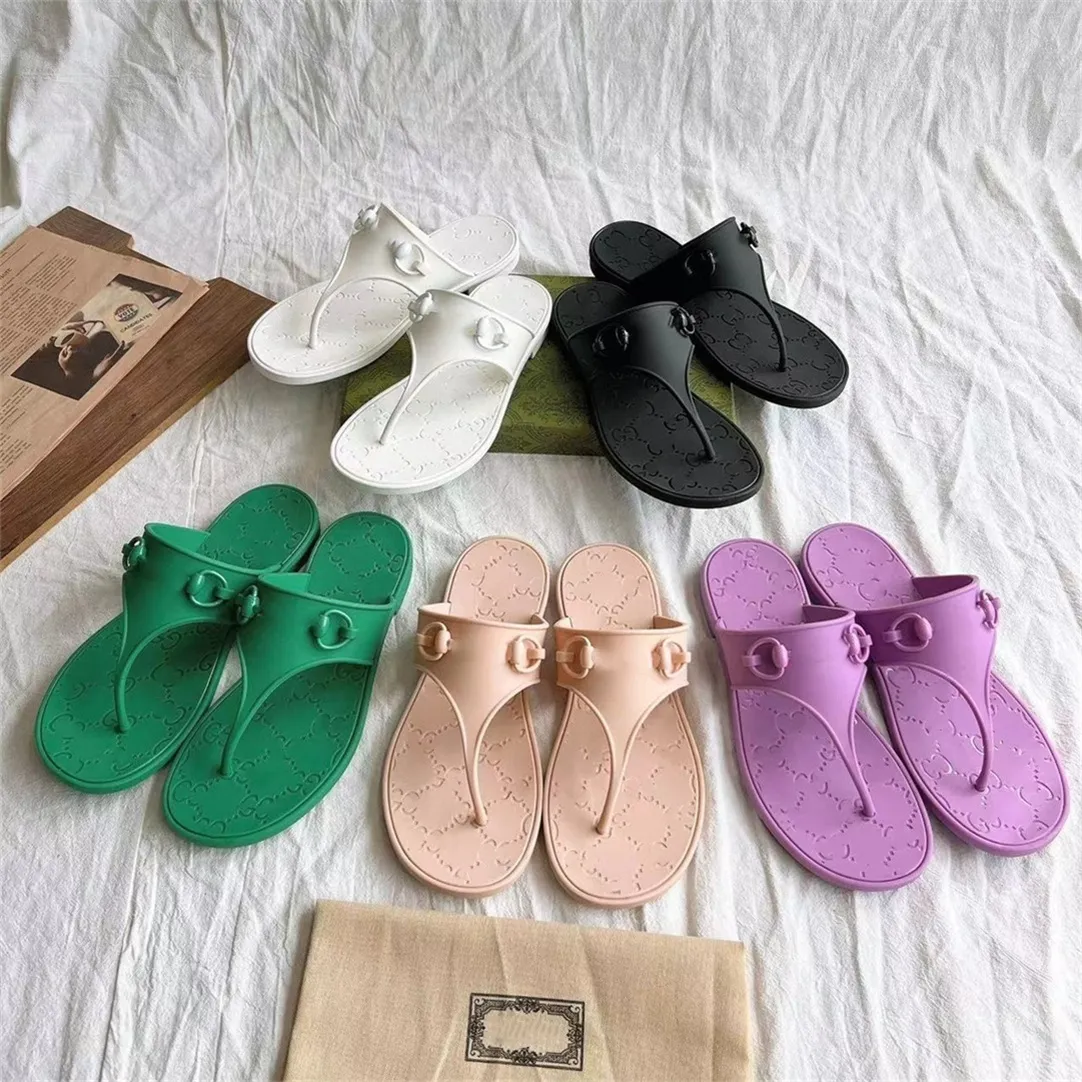 Designer Summer New Designer Fashion Brand Flats Sandals Women Slippers  Flip Flops Shoes Girls shoes ladies hotels Outdoor Beach jelly Shoes